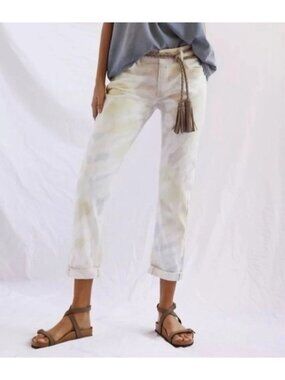 Anthropologie Pilcro Slim Boyfriend Crop Tie Dye Jeans Womens Size 29 Petite